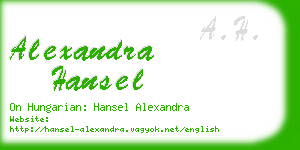 alexandra hansel business card